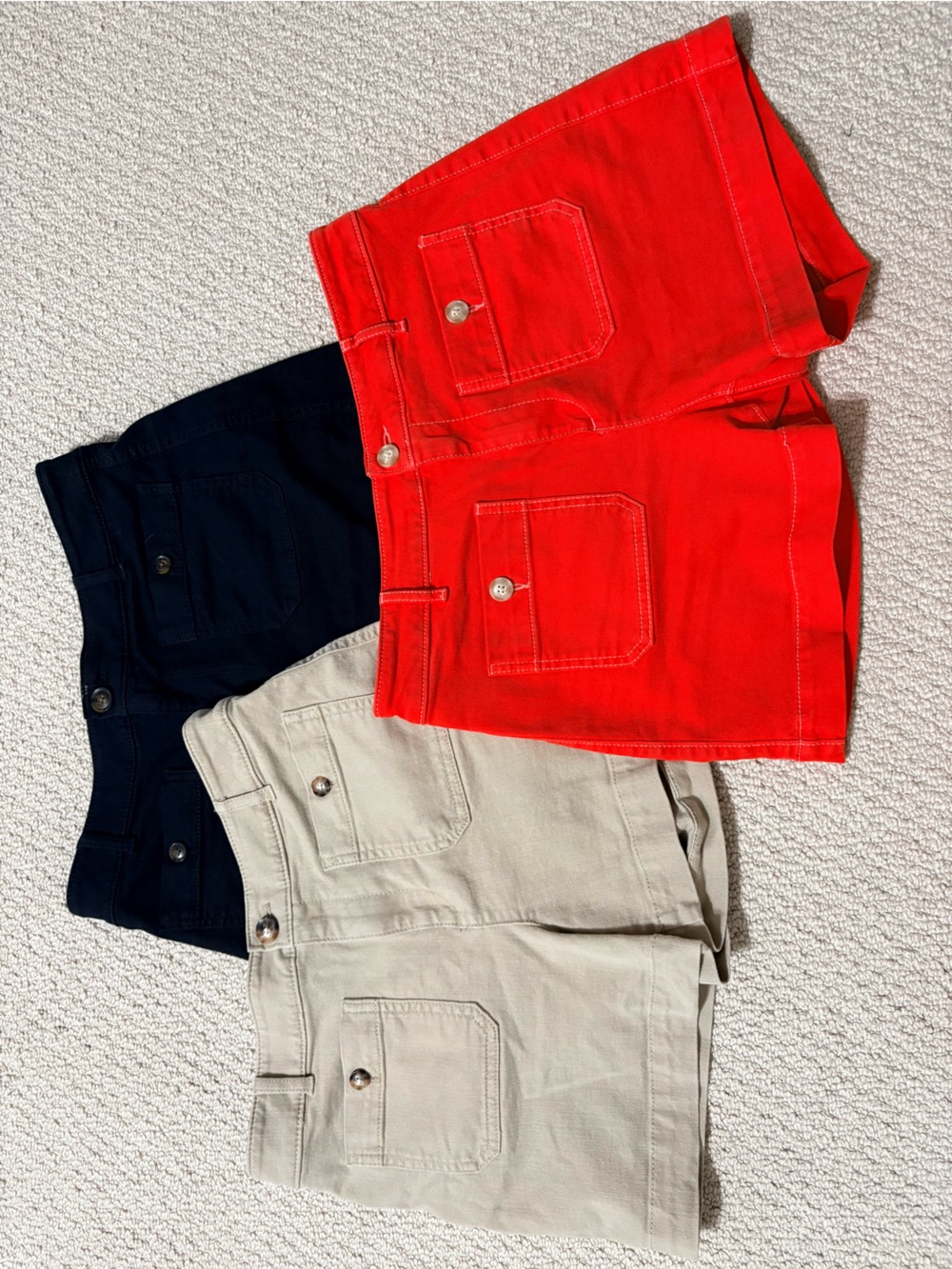 LOFT Women's High Waist Shorts - Red, Black, Beige